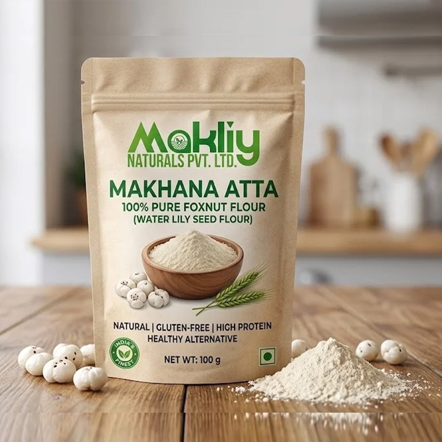 Makliy Makhana Atta 100g | Premium Fox Nut Flour | Healthy & Gluten-Free
