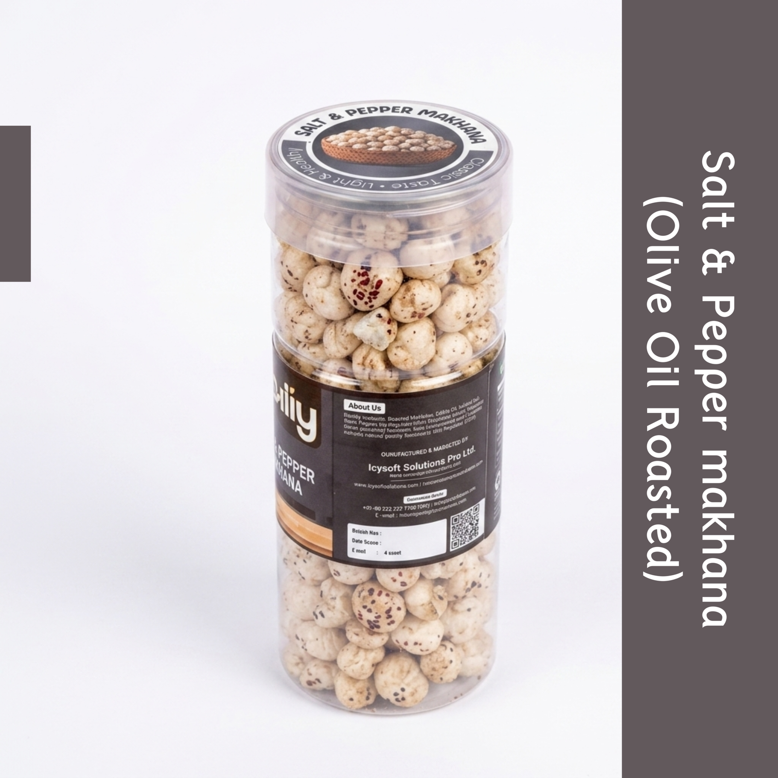 MAKLIY Salt & Pepper Makhana (Olive Oil Roasted) 100g | Premium Roasted Fox Nuts | High Protein & Fiber | Gluten-Free Snack - Image 2